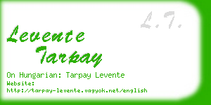 levente tarpay business card